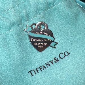 Please Return to Tiffany and Co. Silver Heart with Tiffany Blue Banner